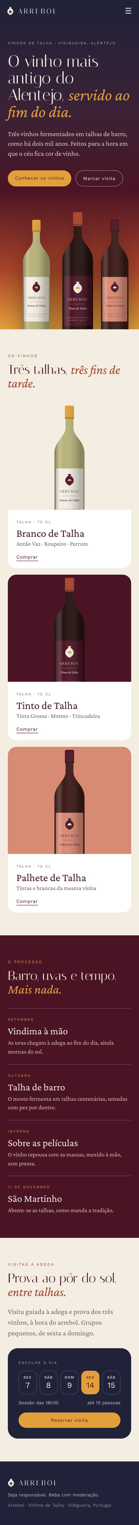 Site Arrebol no telemóvel