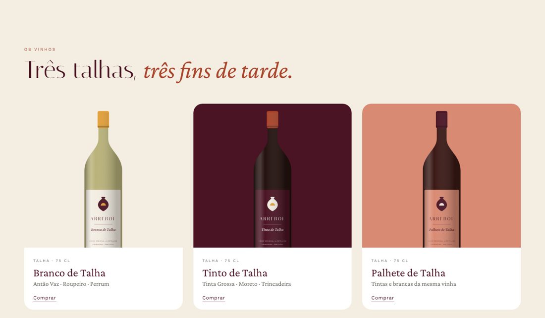 Três vinhos, uma escolha
